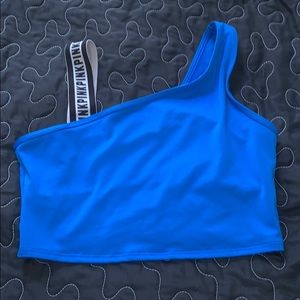 Victoria’s Secret asymmetrical blue sports bra